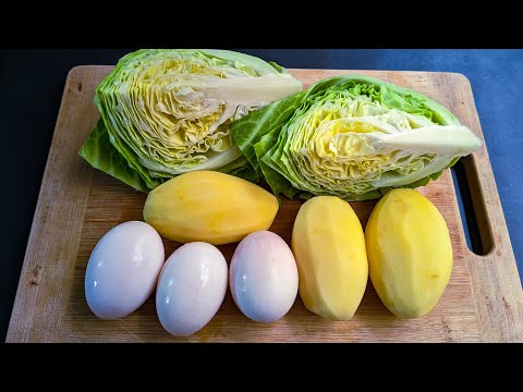 Cabbage with Eggs Tastier than Meat! Simple Healthy Breakfast ideas. Cheap & Tasty recipe.