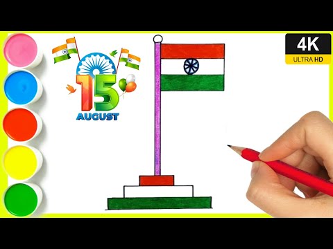 Tiranga drawing  || independence Day flag drawing || 15August Indian flag drawing step by step ||