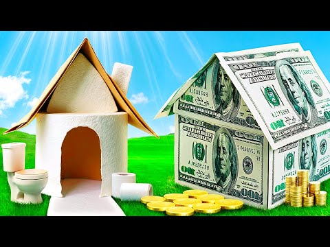 We Built a Tiny House of Royalty Family! Rich vs Poor