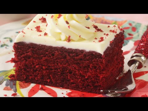 Red Velvet Sheet Cake Recipe Demonstration - Joyofbaking.com