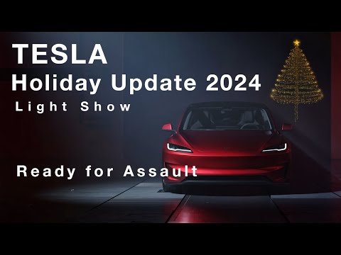 Tesla Holiday Update 2024 - Light Show -  Ready for Assault