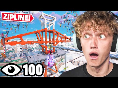 I Got 100 Players To Land On ANY ZIPLINE In Fortnite! (Funniest Tournament)