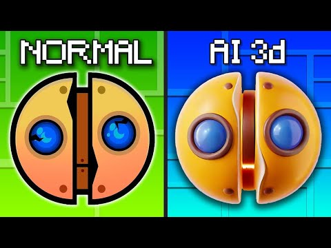 ALL FIRE IN THE HOLE Vs 3D Ai Version | Funny Geometry Dash