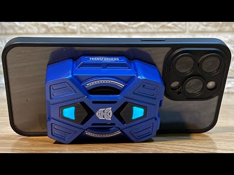 Transformers Magnetic speaker Blue TF-Y15 on Apple phone @FastechLim