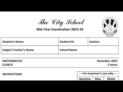 MYE 2023-24 Section B #live #grade8 #olevel #igcse #fbise #exam #school #education