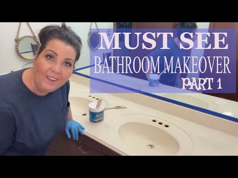 MUST SEE BATHROOM MAKEOVER ON A BUDGET PART 1! How to Epoxy Paint Your Vanity with DWIL Epoxy Paint