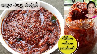 పక్కా కొలతలతో || Allam nilava pachadi || సంవత్సరం పాటు నిల్వ ఉంటది || Allam nilava pachadi recipe