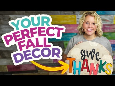 Painting the Perfect Fall Decor! 🍂 | 'Give Thanks' Round Door Hanger Tutorial