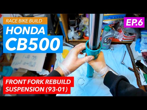 Honda CB 500 (part 6) Conventional Front Fork Suspension Service / Rebuild 93-03 pc32