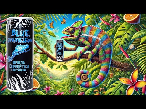 Blue Chameleon Energy Drink from Spain Taste Test & Review