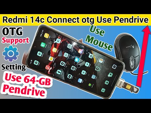 Redmi 14c Connect otg Use Pendrive // how to connect otg in redmi 14c