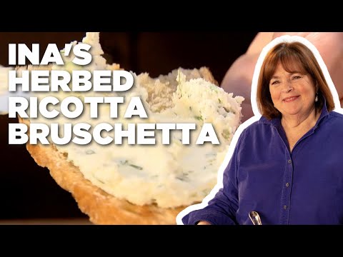 Ina's 5-Star Homemade Herbed Ricotta Bruschetta | Barefoot Contessa | Food Network