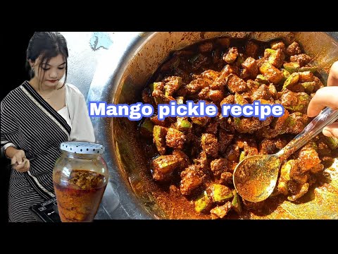 Mango pickle recipe // Thaichu Achar banaumo //