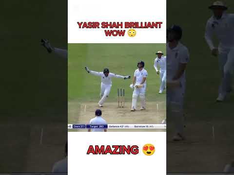 Yasir shah brilliant bowling 😱 #cricket #1millonveiws #cricketlover