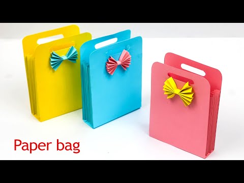 Origami paper bag tutorial - Paper gift bag with handle