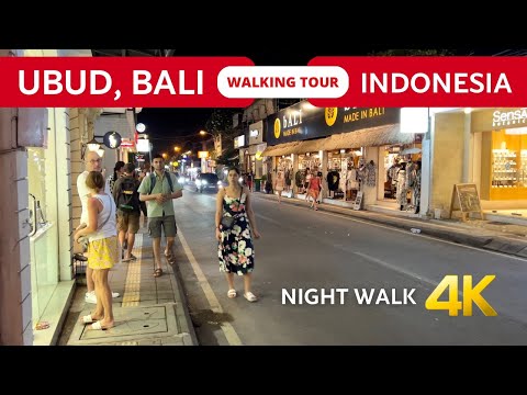 Ubud Bali Night walk 🇮🇩 Indonesia 2024 Walking tour | Bali nightlife