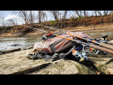 Rock Riffle CATCH AND COOK!! (Low water fishing)