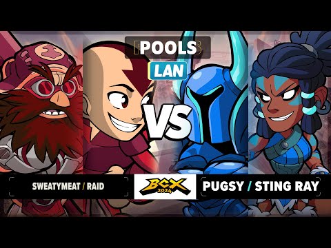 Sweatymeat & Raid vs Pugsy & STING RAY - Pools - Brawlhalla World Championship 2024 - LAN 2v2