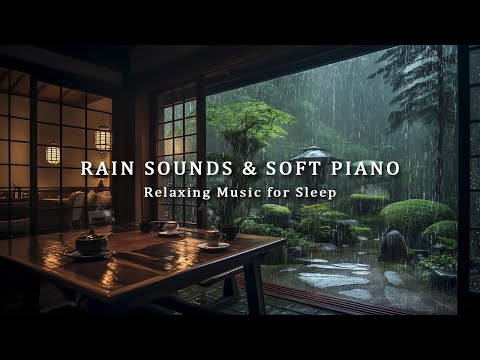 Rain Sounds & Soft Piano Music - Relaxing Music with Rain Falling in the Forest - Relax and Sleep