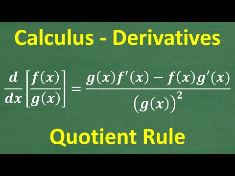 Beginners Calculus – How to Find the first derivative using the Quotient Rule