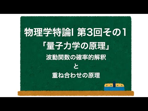 物理学特論I 第3回-その1 「量子力学の原理」 波動関数の確率的解釈と重ね合わせの原理