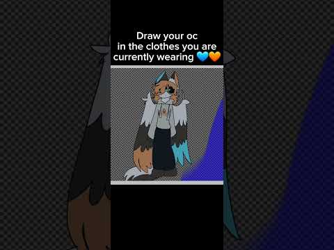 Draw your oc in the clothes you are currently wearing 💙🧡