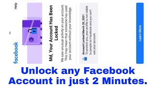 How to unlock Facebook locked account | Your Account Has Been Locked Facebook learn more problem