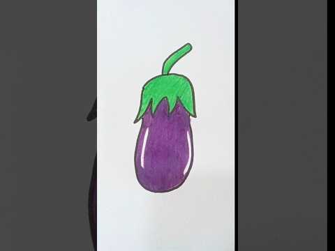 How to draw eggplant 🍆 | Menggambar terong #drawing #easydrawing #howtodraw