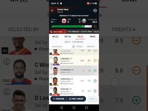 eng vs wi dream11 team kaise banaye || eng vs wi dream11 team kaise banaye || eng vs wi test