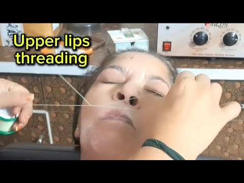 How to do upper lips threading🤔 #trending #viral #threading