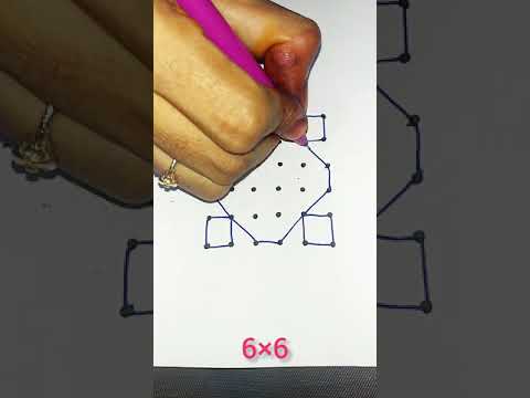 6×6dots chinna kolam||beginners kolam||dharas house||#shorts