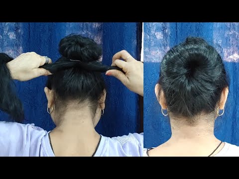 How To Create A Beautiful Messy Bun Without Donut Bun | Only Rubber Band | Simple & Easy Hair Style