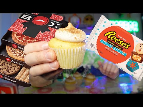 Pizza Hut Triple Treat Box, Holiday Candy, Cupcakes & More Mukbang Cheat Day! 🤤