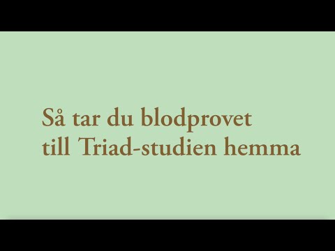 Så tar du blodprovet till Triad-studien hemma