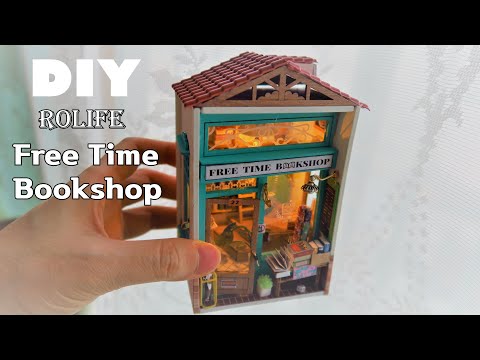 DIY Miniature Dollhouse Kit/DS008 Free Time Book Shop/프리 타임 북샵/Robotime/miniature minirose 미니어처 미니로즈