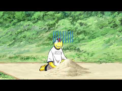 Koro Sensei plays in the sandbox