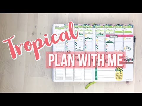 Passion Planner Pink Palm Leaf Plan With Me!