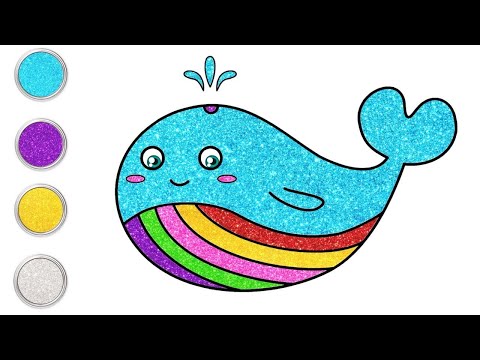 Whale Drawing, Coloring for Kids and Toddlers | Easy Drawing Tips