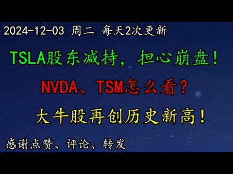 美股 劳动力市场数据说明什么？TSLA大股东减持，担心1929年崩盘！NVDA、TSM怎么看？大牛股再创历史新高！AAPL、META继续上涨！SOXL、MU如何预期？INTC高层巨变，还有戏吗？