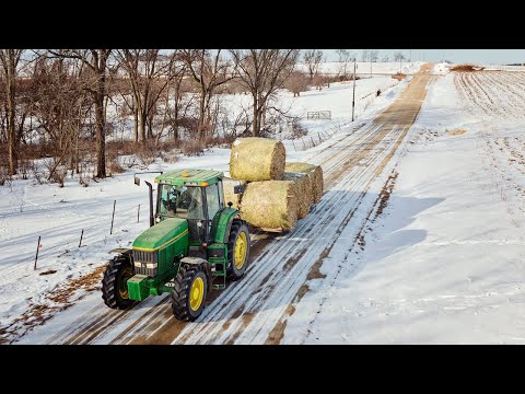 Winterly Bale Transfer - JCB Teleskid & Deere 330G