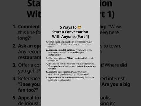 5 Ways to start a conversation with anyone