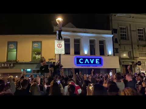 Crowds in Newquay following England's Euro 2020 semi-final win