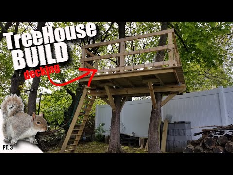 Treehouse Pt. 3 - decking - building a #treehouse