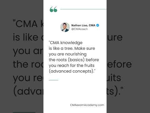 CMA knowledge is like a tree. Make sure you are nourishing the roots (basics) before you reach...