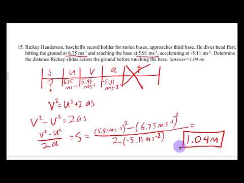 IB Physics Kinematic Equations Level 3 Solutions