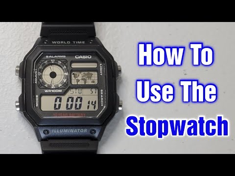 Casio Watch With World Map (Model:AE-1200WH-1AVCF) – How To Use The Stopwatch