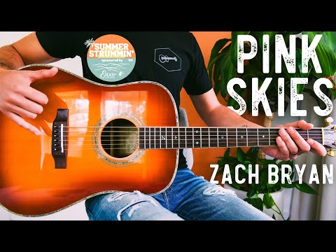 Pink Skies Zach Bryan Guitar Tutorial // Pink Skies Guitar Lesson #1031