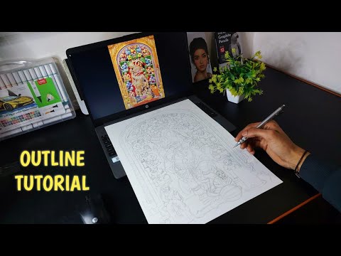 Draw shree kashtabhanjan dev hanunam ji | Outline with grid method tutorial stap by step 😍