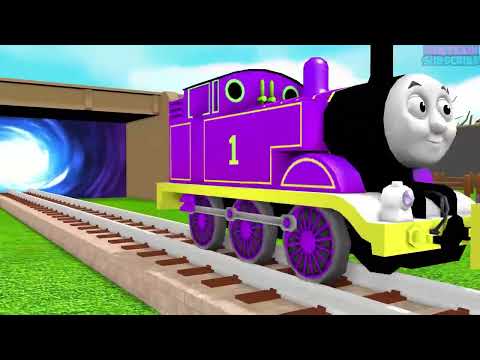 【踏切アニメ】あぶない電車 THOMAS FRIENDS RAINBOW COLORS Railroad Crossing Animation #train