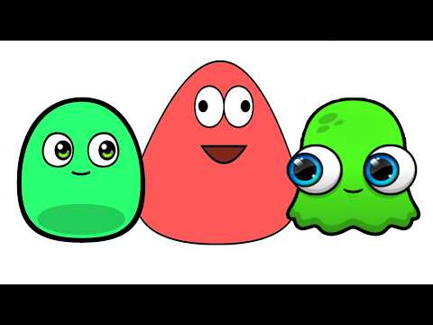 POU y sus amigos - Pou vs Moy 7 vs My Boo. Las mascotas amigas juegan juntos.